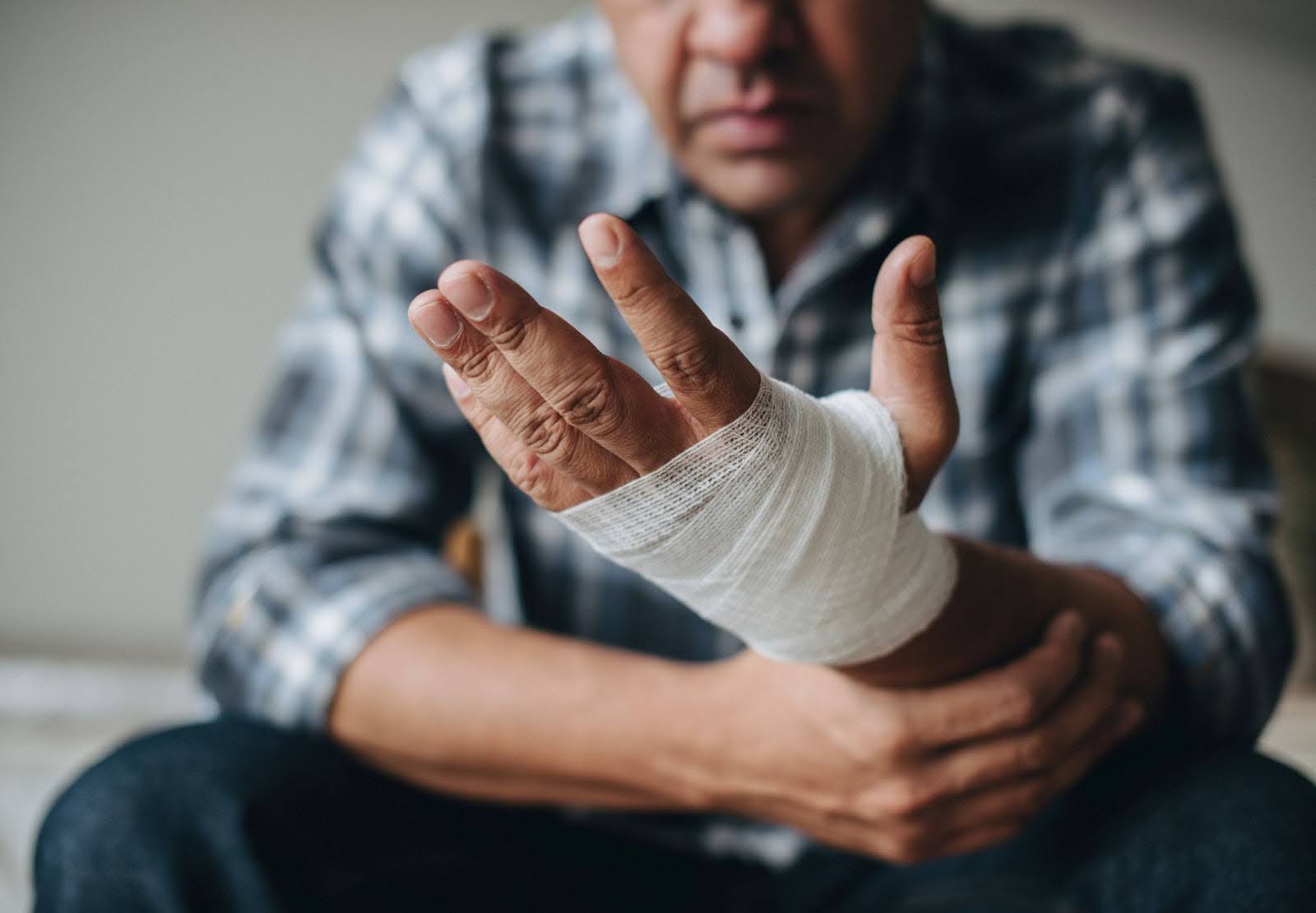 Tucker GA Personal Injury Lawyer - Man extending his injured hand after a personal injury